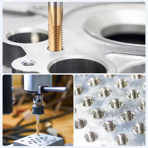 uxcell 2pcs Straight Flute Thread Tap, M4 x 0.7 Metric Titanium Coated Screw Threading Tapping Tool Thread Milling Machine Taps, High-Speed Steel 6542 (HSS 6542) in Saudi Arabia