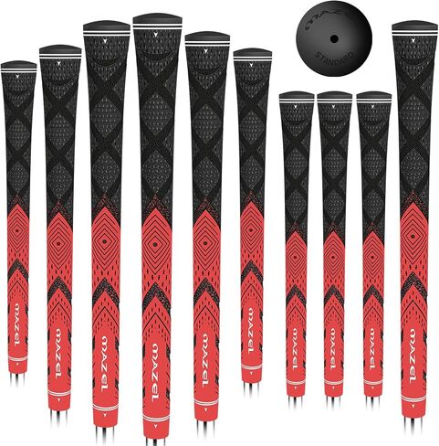 Mazel Cord Rubber Golf Grips for Men - 10 Pack ، All Control Weather Golf Club Grips Standard/Midsize ، High Feedbands and Arction in Saudi Arabia