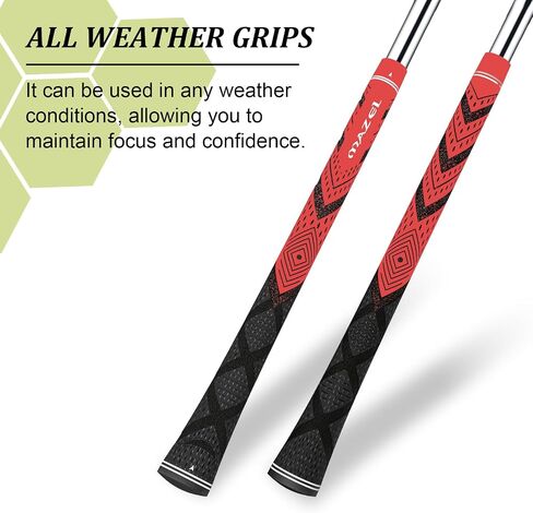 Mazel Cord Rubber Golf Grips for Men - 10 Pack ، All Control Weather Golf Club Grips Standard/Midsize ، High Feedbands and Arction in Saudi Arabia
