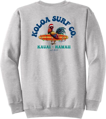 Koloa Surf Men's Cocky Surfer Christmas Logo Crewneck Sweatshirts in S-5XL in Saudi Arabia