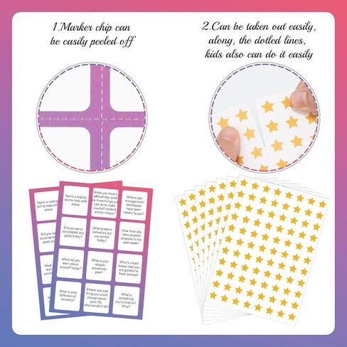 Faccito 33 PCS Recovery Bingo Games مع 24 لاعبًا Bingo Cards 7 Sheet Cross Cross Chips 2 بطاقات استدعاء أسئلة Group Therapy Game للبالغين وفضلات عطلة العطلات العائلية in Saudi Arabia