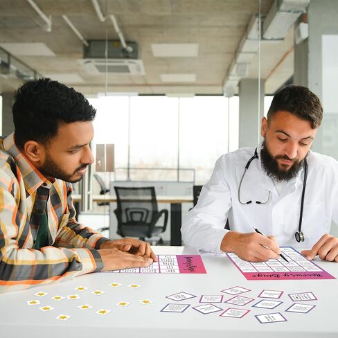 Faccito 33 PCS Recovery Bingo Games مع 24 لاعبًا Bingo Cards 7 Sheet Cross Cross Chips 2 بطاقات استدعاء أسئلة Group Therapy Game للبالغين وفضلات عطلة العطلات العائلية in Saudi Arabia