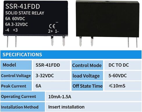 1Pcs Solid State Relay Slim Relay SSR Non-Contact DC to AC DC to DC SSR-41FDA SSR-41FDD DIN Rail Relay 6A(1PCS Only SSR DA) in Saudi Arabia