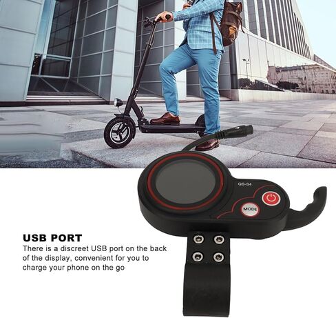 QS S4 Electric Scooter Display Panel ABS USB Electric Scooter Display Screen Control Panel with 6 Pin Connector for Replacement in Saudi Arabia