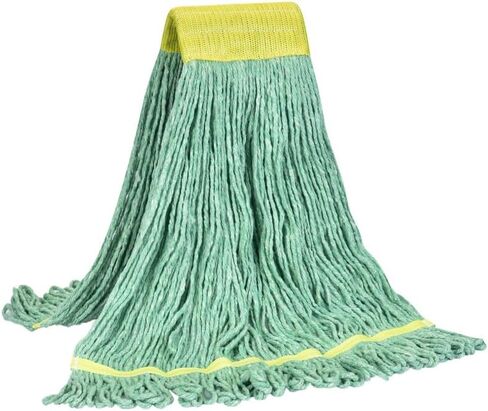 Matthew Cleaning Commercial Mop Head Replacement, 5 Inch Wide Headband, Looped End Cotton Blend String Wet Mops for Floor Cleaning, 24 oz Large, Case Pack 12 Pcs Blue in Kuwait
