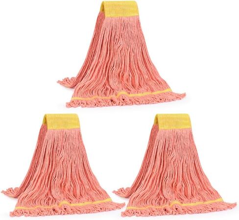 Matthew Cleaning Commercial Mop Head Replacement, 5 Inch Wide Headband, Looped End Cotton Blend String Wet Mops for Floor Cleaning, 24 oz Large, Case Pack 12 Pcs Blue in Kuwait