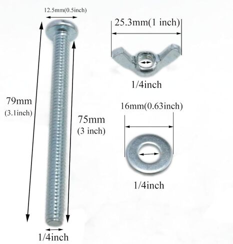 1/4 "-20-3" طقم صامد الترباس وجناح - 10 مجموعة - الصلب الكربوني - المجلفن - الأزرق - الإصلاحات المنزلية ، الآلات الصناعية ، إصلاحات السيارات ، مشاريع DIY in Saudi Arabia