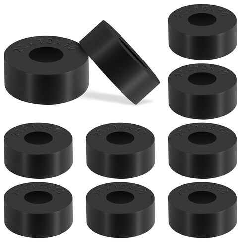 10 Pack Rubber Spacers Black Round Rubber Washers Multi-Purpose Anti Vibration Bushings Spacers Isolation Pads 1 Inches OD x 0.4 Inch ID x 0.4 Inch for Car Accessories Home in Kuwait