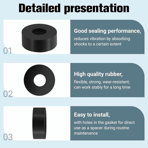 10 Pack Rubber Spacers Black Round Rubber Washers Multi-Purpose Anti Vibration Bushings Spacers Isolation Pads 1 Inches OD x 0.4 Inch ID x 0.4 Inch for Car Accessories Home in Kuwait