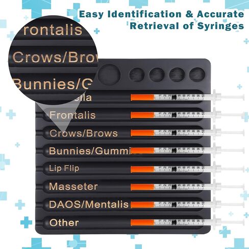 GEELIN 1 PCS درج الممارس التجميلي مع 8 فتحات من الفتحات العلامة الخيزران قارورة الحقنة صينية تحضير ، 2 في 1 في 1 تخزين إمدادات طبية لأخصائيي الجمالية ، الممرضات (الكلاسيكية ، الأسود) in Saudi Arabia