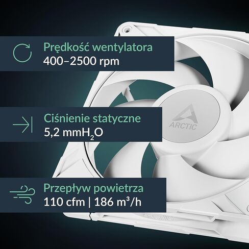 Arctic P14 Pro PST (White)-مروحة قسط قوية ، مروحة PWM 140 مم مع تقسيم Y-Cable ، 400-2500 دورة في الدقيقة ، 0 دورة في الدقيقة <5 ٪ PWM ، محمل ديناميكي السوائل ، 4 أسنان-أبيض in Saudi Arabia