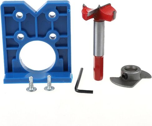 Aramox High Hardness 35mm Hinge Hole Drill Locator with 8mm Round Shank for Rechargeable Drills, Convenient for DIY Woodworking Projects in Saudi Arabia