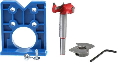 Aramox High Hardness 35mm Hinge Hole Drill Locator with 8mm Round Shank for Rechargeable Drills, Convenient for DIY Woodworking Projects in Saudi Arabia