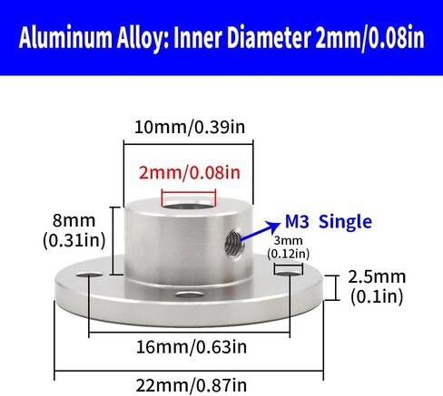 2Pcs 16mm Rigid Flange Shaft Coupling, Aluminum Alloy Flange Coupling Motor Guide Shaft Coupler Connector for Motor Accessories, RC Model, DIY Parts in Saudi Arabia
