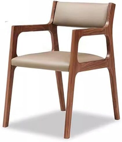 Office Chair Upholstered Modern Dining Chair Solid Wood Living Room Chair Walnut Color Study Lounge Chair Dimensions: 21 Inches Home Office Desk Chairs(B) in Kuwait