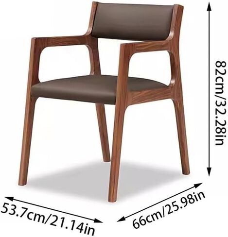 Office Chair Upholstered Modern Dining Chair Solid Wood Living Room Chair Walnut Color Study Lounge Chair Dimensions: 21 Inches Home Office Desk Chairs(B) in Kuwait