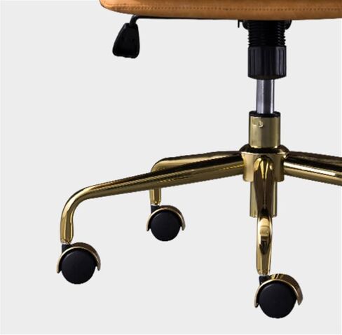 Office Chair High-Back Office PC Desk Chair Without Armrest, Adjustable Hight Swivel Desk Chair PU Leather Soft Executive Swivel Office Chair with Metal Base Home Office Desk Chairs(E) in Kuwait