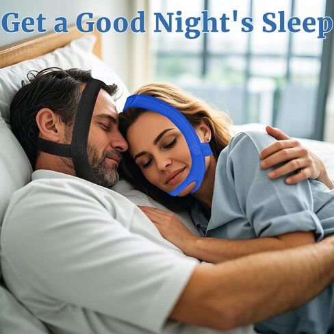 Anti Snoring Chin Strap for Sleeping, 2 Pack Adjustable Jaw Support Strap to Keep Mouth Closed, Soft Snoring Solution for Men Women, Stops Snoring Dry Mouth, Comfort Fit Nighttime Sleeping Aid in Kuwait