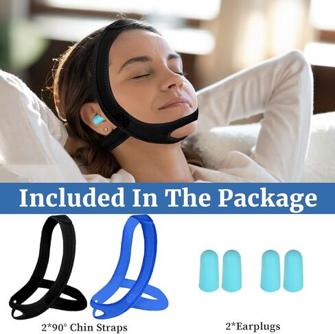 Anti Snoring Chin Strap for Sleeping, 2 Pack Adjustable Jaw Support Strap to Keep Mouth Closed, Soft Snoring Solution for Men Women, Stops Snoring Dry Mouth, Comfort Fit Nighttime Sleeping Aid in Kuwait
