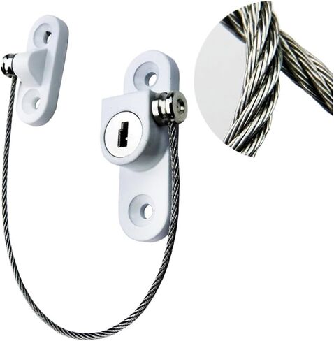 Lock Cabinet Fridge Door Lock Stainless Steel Cable Home Window Lock Strong Fix 1Pcs(G) in Kuwait