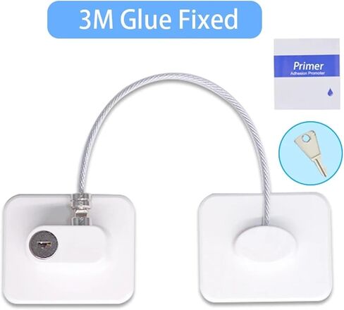 Lock Cabinet Fridge Door Lock Stainless Steel Cable Home Window Lock Strong Fix 1Pcs(G) in Kuwait