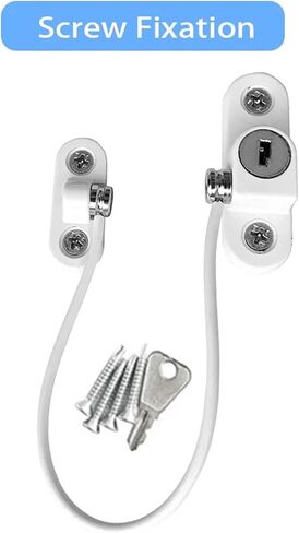 Lock Cabinet Fridge Door Lock Stainless Steel Cable Home Window Lock Strong Fix 1Pcs(G) in Kuwait