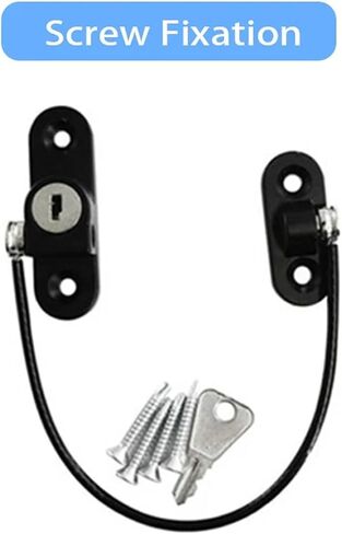 Lock Cabinet Fridge Door Lock Stainless Steel Cable Home Window Lock Strong Fix 1Pcs(G) in Kuwait