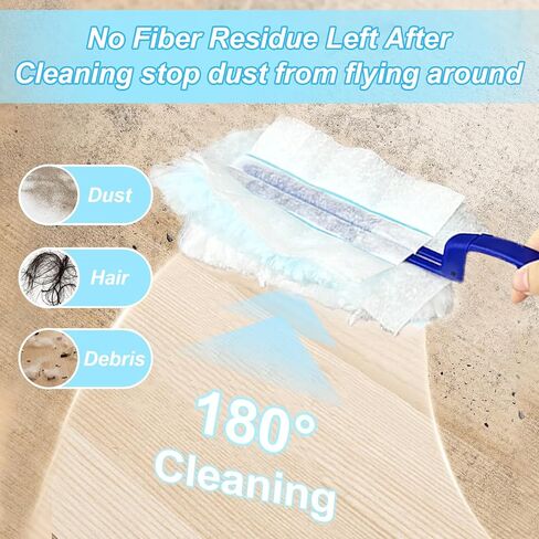 50 Count Duster Refills for Swi-ffer Duster, One-Sided Electrostatic Duster with 2 Handles, Heavy Duty Dusters Refills Replacement for Cleaning Furniture, Blinds, Glass, Car, Ceiling Fans, Wall in Saudi Arabia