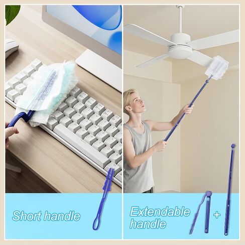 50 Count Duster Refills for Swi-ffer Duster, One-Sided Electrostatic Duster with 2 Handles, Heavy Duty Dusters Refills Replacement for Cleaning Furniture, Blinds, Glass, Car, Ceiling Fans, Wall in Saudi Arabia