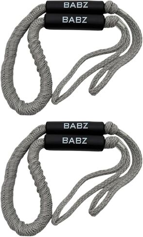Babz Premium Bungee Boat Dock Line ، 4-5.5 قدم ، 2 عبوة ، رمادي in Saudi Arabia