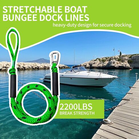 4ft boat bungee line marine rope 2 pack for stating boat for acking ، مع 316 مقطعًا من الفولاذ المقاوم للصدأ ، ملحق القوارب للزوارق ، العائم ، القوارب المائية ، الزورق ، قارب الطاقة (أحمر) in Kuwait