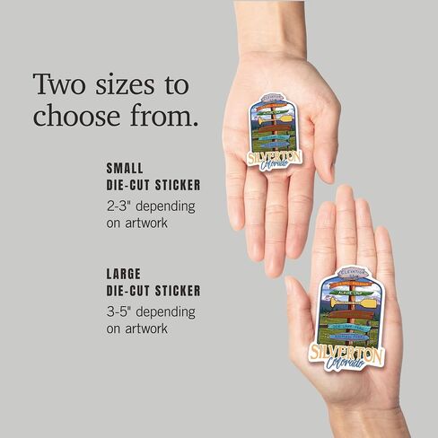 Die Cut Sticker Silverton, Colorado, Destination Signpost, Vinyl Sticker 3 to 6 inches, (Waterproof Decal for Cars, Water Bottles, Laptops, Coolers), Large in Saudi Arabia
