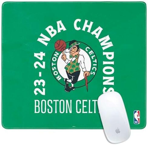 Skinit Small Gaming Mouse Pad - Officially Licensed 2024 NBA Champions Boston Celtics Design with Stitched Edges, Waterproof, Non-Slip Rubber Base, Desk Mat for Keyboard & Mouse, 12.6" x 11" inches in Saudi Arabia