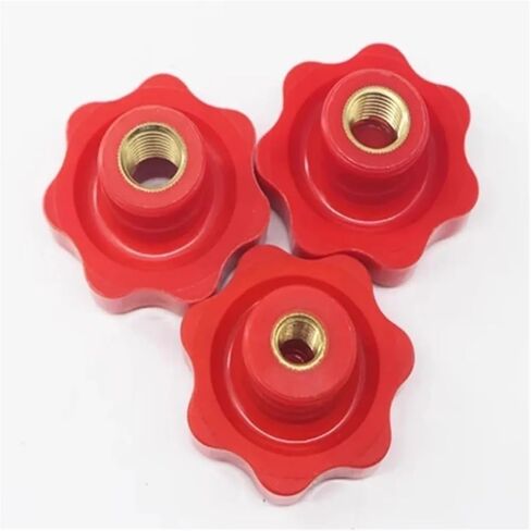 M4 M5 M6 M8 M10 M12 Red Plum Hand Tighten Nuts 6 Star Blind Hole Clamping Knob Plastic Thumb Nuts(M4 Head 25mm 5PCS) in Saudi Arabia
