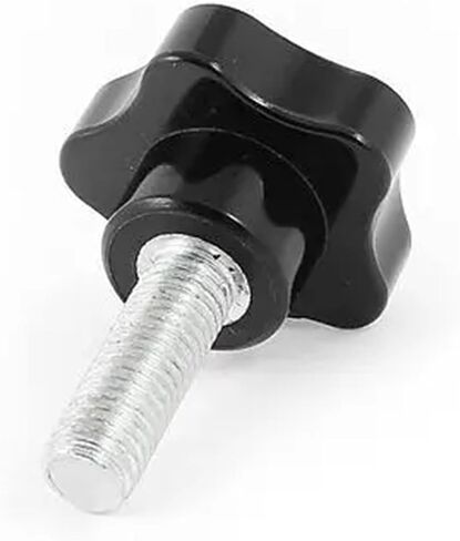 Black M10 x 80mm Thread Length 50mm Head Dia Star Shaped Clamping Screw Knob in Saudi Arabia