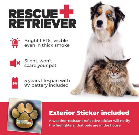 RESTRIEVER-RETRIEVER- كاشف الدخان لإنقاذ الحيوانات الأليفة في حالة طوارئ الدخان أو النار. in Saudi Arabia