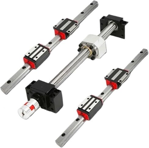Double nut Ball Screw Control Machine Linear Square Guide Rail 2PC HGR20 1250-2300mm+4PC HGW20CC Carriage+SFU1604 Ball Screw+BKBF12+Coupling+DSG16H(1500mm) in Saudi Arabia