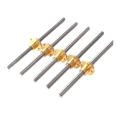 Linear Motion Ball Screw Precision Part T12 Screw Length 1200mm Lead 3mm 8mm 10mm 12mm 14mm Trapezoidal Spindle Screw 1pcs with Copper Nut(Pitch 2mm Lead 14mm) in Kuwait