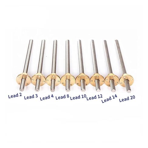 Linear Motion Ball Screw Precision Part T12 Screw Length 1200mm Lead 3mm 8mm 10mm 12mm 14mm Trapezoidal Spindle Screw 1pcs with Copper Nut(Pitch 2mm Lead 14mm) in Kuwait