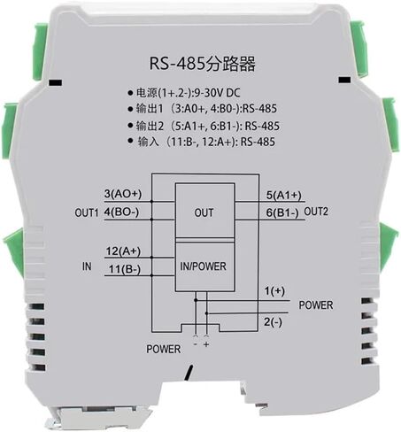 RS485 Repeater photoelectric Isolation Signal Amplifier Serial Communication Lightning Protection Industrial Converter(1 Slave to 2 Master_24VDC Power) in Saudi Arabia