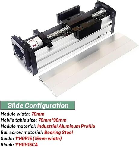 CNC Fully Enclosed Sliding Table Ball Screw Linear Guide Stage 70mm Wide SFU1204/SFU1605/SFU1610 XYZ Axis 1Pcs(SFU1605 for 60 Servo,900mm Stroke) in Saudi Arabia