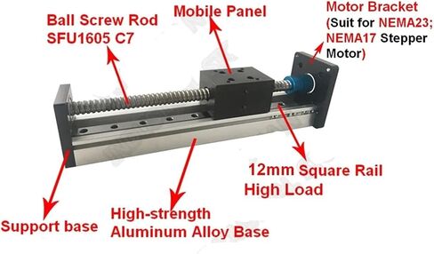 100 مم ~ 700mm rocke leelect mobile mobile module Rail SFU1605 ballscrew slide crose linear guide platform cnc 1pcs (300mm rocke) in Saudi Arabia