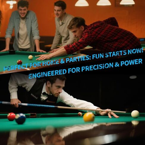 Kmise Professional Low-Deflection Pool Cue Stick, 58'' Canadian Hard Maple Wood Billiard Cue, 13mm Leather Tip, 3D Anti-Slip Grip, Precision Control for Adults/Beginners/Pros in Saudi Arabia
