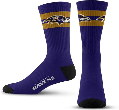 For Bare Feet - NFL TMC 2 Stripe Team Logo Youth Size Kids Crew Socks Approx. 4-8 years old in Saudi Arabia