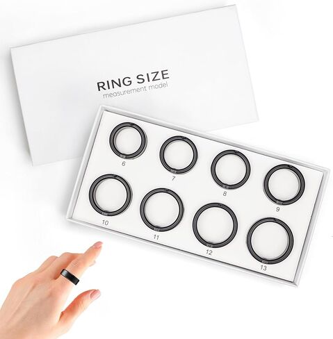 Smart Ring with LED Display Screen, Fitness Tracker Smart Rings for Women Men, Health Ring for iOS & Android, Sleep Tracker Ring Compatible with Heart Rate, SpO2, Sleep, Step (Black, 12) in Saudi Arabia