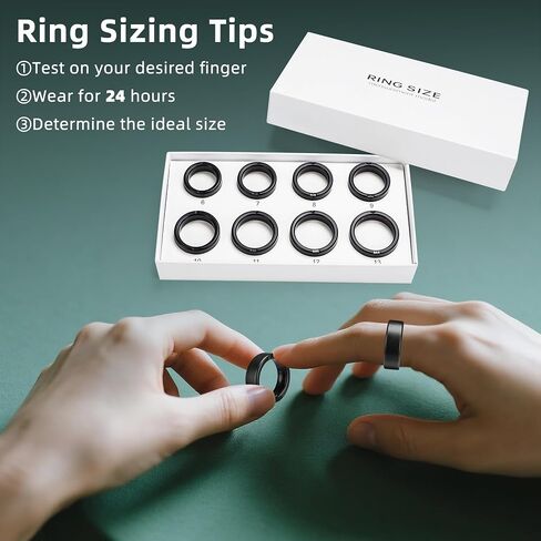 Smart Ring with LED Display Screen, Fitness Tracker Smart Rings for Women Men, Health Ring for iOS & Android, Sleep Tracker Ring Compatible with Heart Rate, SpO2, Sleep, Step (Black, 12) in Saudi Arabia