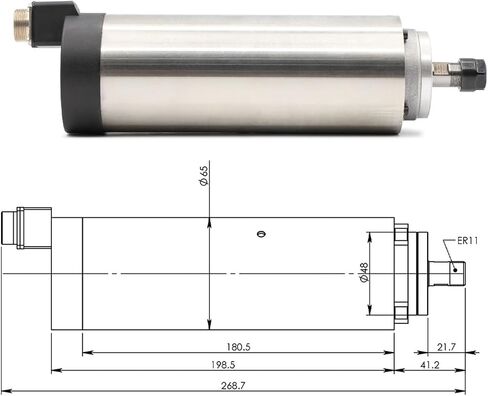 110v/220v 800w ER11 air-cooled spindle motor 4 bearings 0.01 accuracy & 1.5kw HY VFD inverter & 65mm aluminum bracket(110v) in Saudi Arabia