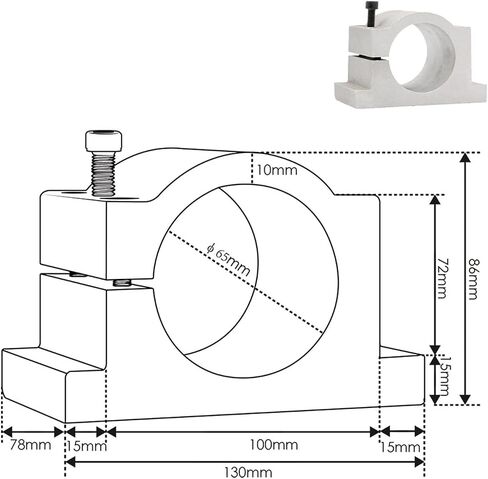 110v/220v 800w ER11 air-cooled spindle motor 4 bearings 0.01 accuracy & 1.5kw HY VFD inverter & 65mm aluminum bracket(110v) in Saudi Arabia