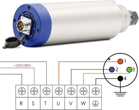 2.2kw air cooled ER20 4 bearing 220v 24000rpm spindle and 80mm aluminum bracket(Steel Ball Bearing,220v) in Saudi Arabia