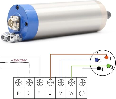 800W محرك المغزل المبرد بالمياه ER11 0.8KW 400Hz 65x195mm 4 محامل (110 فولت) in Saudi Arabia